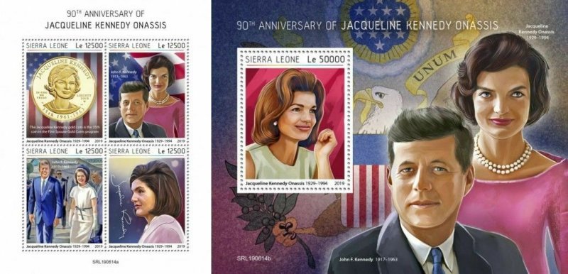 Z08 IMPERF SRL190614ab SIERRA LEONE 2019 Jacqueline Kennedy Onassis MNH