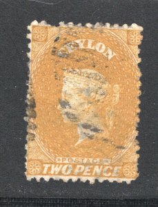 Ceylon #49     F/VF, Used, 8p olive, CV $275.00 .....  1290033