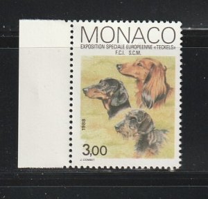 Monaco 1621 Set MNH Dogs, Folded On Perfs