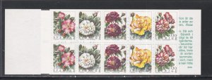 Sweden # 2075a, Roses, Complete Booklet, Mint NH 1/2 Cat..