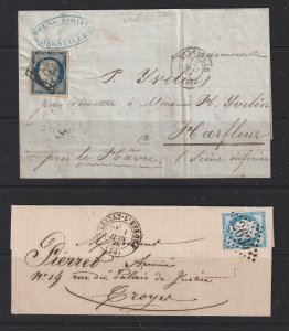 France x 2 envelopes with imperf Ceres on them both 25c but shades