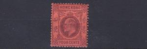 HONG KONG  1903  SG 64  4C  PURPLE RED   MH  