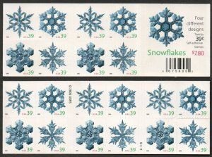 SCOTT  4108b  SNOWFLAKES  39¢  BOOKLET PANE OF 20  MNH  SHERWOOD STAMP