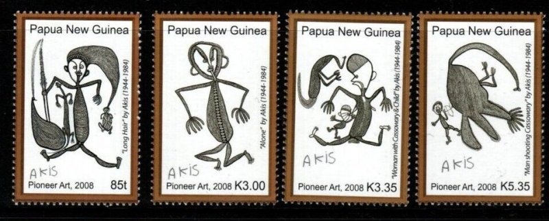 PAPUA NEW GUINEA SG1249/52 2008 PIONEER ART MNH