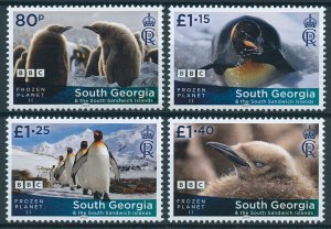 South Georgia SGA 2023 MNH Birds on Stamps BBC Frozen Planet II Penguins 4v Set