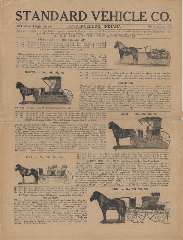 1900s - Carriage Company Catalog & Pricelist - Ephemera 1112