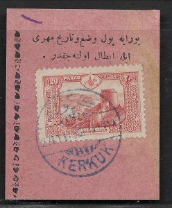 IRAQ TURKEY 1915 KERKUK FULL CANCELS IN BLUE C&W #63 (RARITY 20) ON OTTOMAN