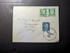 1942 Germany British Channel Islands Feldpost Cover Jersey CI Local Use