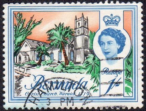 Bermuda 183a - Used - 1/- Christ Church (Wmk: Sideways) (1967) (cv $1.25)