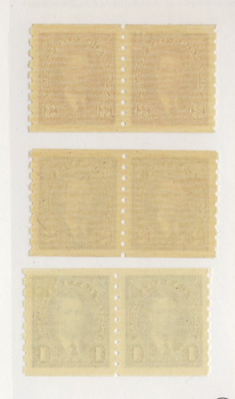 6x Canada MH Coil Stamp 3x Pairs #238-239-240 All MH VF Guide Value = $48.00