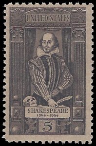 #1250 5c William Shakespeare 1964 Mint NH