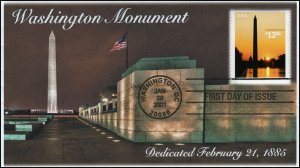 AO-3473, 2001, Washington Monument, First Day Cover, $12.25, SC 3473, Add On