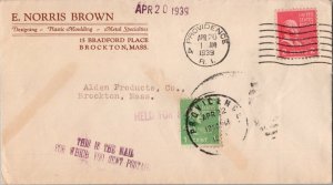 United States Rhode Island Providence 1939 numeral duplex with violet sl Held...