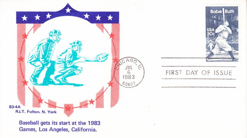 Babe Ruth 1983 First Day Covers  Baseball R.J.T. Color Cachets