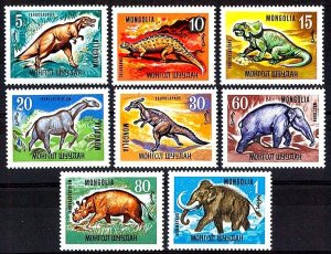 MONGOLIA - 1967 - DINOSAURS - PREHISTORIC - REPTILES - ANIMALS + MINT MNH SET! 