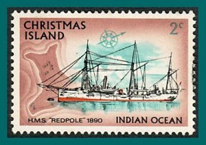 Christmas Island 1972 Ships 2, 2c used #40,SG38