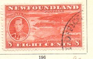 Newfoundland Sc 236 1937 8c G VI & Paper Mill stamp used