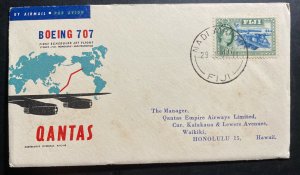 1959 Nadi Fiji First Flight Cover To Honolulu Hawaii Qantas Jet Service