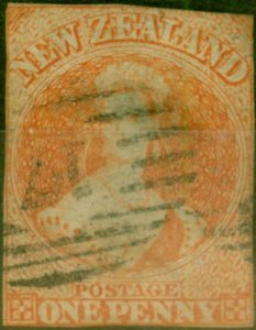 New Zealand 1858 1d Dull Orange SG8 Good Used