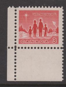 Canada 1964 3c Christmas Sc# 434 MNH Corner Single