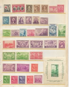 U.S. Collection of 107 Different + S/S 1931-1958  Commem's & Definitives...