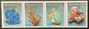 U.S. 1992 #2703a Strip of 4, Minerals, MNH.