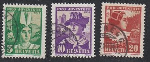 Switzerland # B69-71, Portraits, Used, 1/3 Cat.