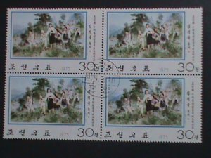 ​KOREA-1975-SC#1303 CHILDREN'S CROPS MEMBERS-PAINTING CTO - VF JUMBO BLOCK-