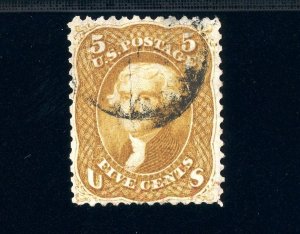 USAstamps Used VF US 1861 Civil War Jefferson Scott 67a Black Cancel