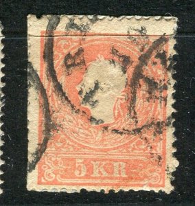 AUSTRIA; 1858 classic F. Joseph issue fine used Shade of 5k. value,