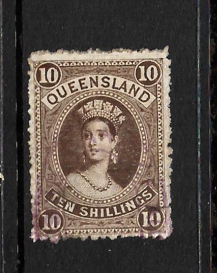 QUEENSLAND 1882-95  10/-   QV   FISCAL     SG 164