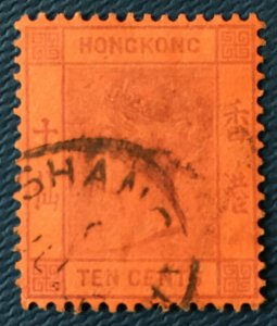 HONG KONG 1882 QV 10c SHANGHAI CDS CA SG#Z801 HK4592