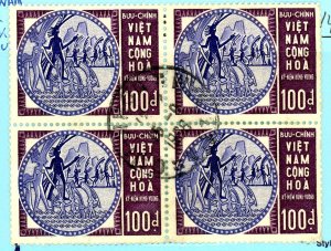 Viet Nam, Scott #252, Used, block of 4