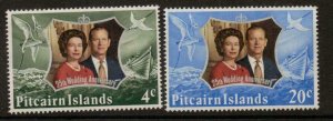 PITCAIRN ISLANDS SG124/5 1972 ROYAL SILVER WEDDING MNH