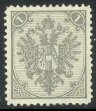 BOSNIA AND HERZEGOVINA 1898-1900 1k Pearl Gray WMKD P.12 1/2 Sc 2a,SG135 MLH
