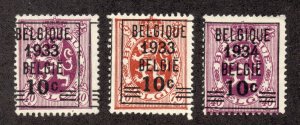 Belgium - Sc# 254 - 256 Mint no gum      /      Lot 0422029