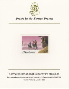 MONTSERRAT 1985 CHRISTMAS imperf on FORMAT INTERNATIONAL PROOF CARD