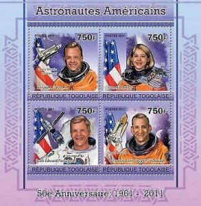 Togo - Space Astronauts - 4 Stamp  Sheet 20H-130