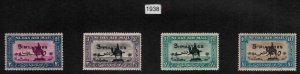 SUDAN Scott C31-C34 MH* 1938 Air Mail stamp set