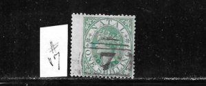 NATAL SCOTT #17 1867 ONE SHILLING (GREEN) WMK 1-  USED