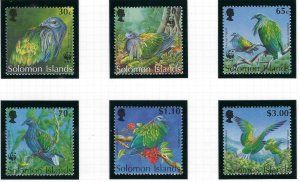 Solomon Is 761-66 MNH 1993 Nicobar Pigeon