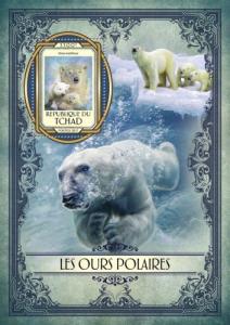 TCHAD CHAD 2017 SHEET POLAR BEARS WILDLIFE tch17123b