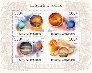 COMOROS - 2010 - Solar System - Perf 4v Sheet - Mint Never Hinged