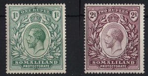 Somaliland 1912 1r, 2r fine mint sg69-70 cat £60