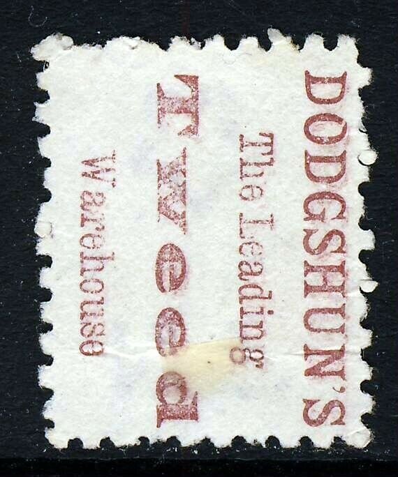 NEW ZEALAND QV 1893 3rd. Setting Advert Brown-Purple 2d. Lilac P.10 SG 219i VFU