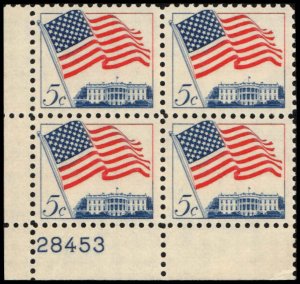 US #1208a U.S. FLAG MNH LL PLATE BLOCK #28453