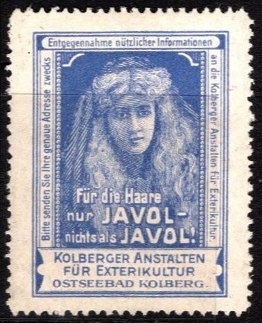 Vintage Germany Poster Stamp For The Hair Only Javol - Nothing But Javol!