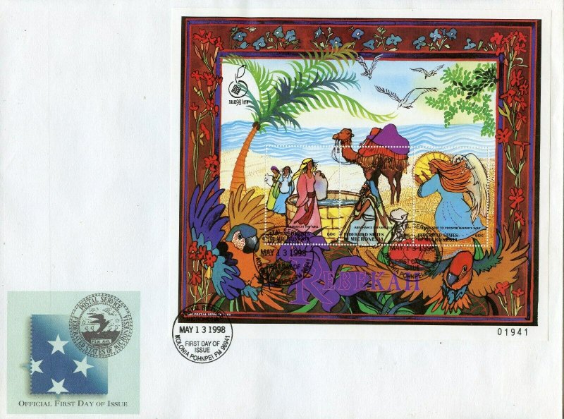 MICRONESIA 1998 BIBLE STORIES REBEEKAH SHEET FIRST DAY COVER