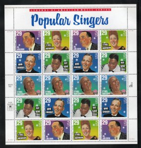 ALLY'S STAMPS US Plate Block Scott #2849-53 29c Popular Singers [20] MNH [P-28]