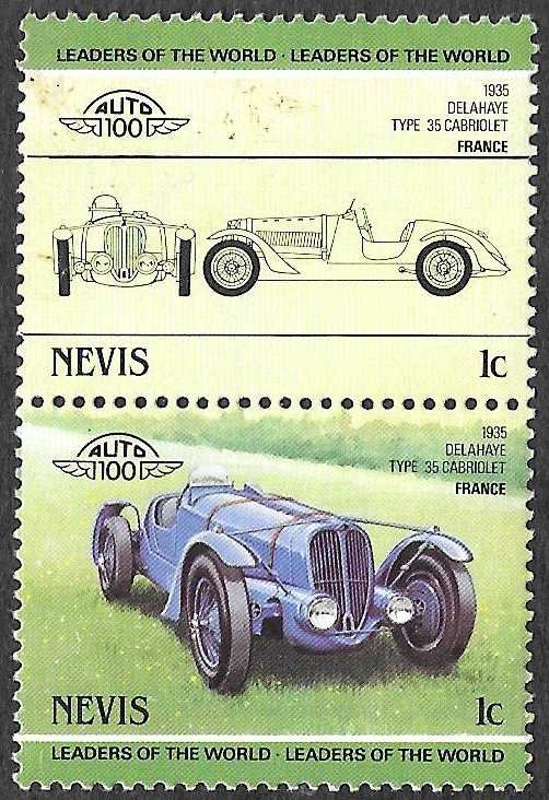 Nevis SC 286a-286b * Delahaye Cabriolet * MNH * 1985